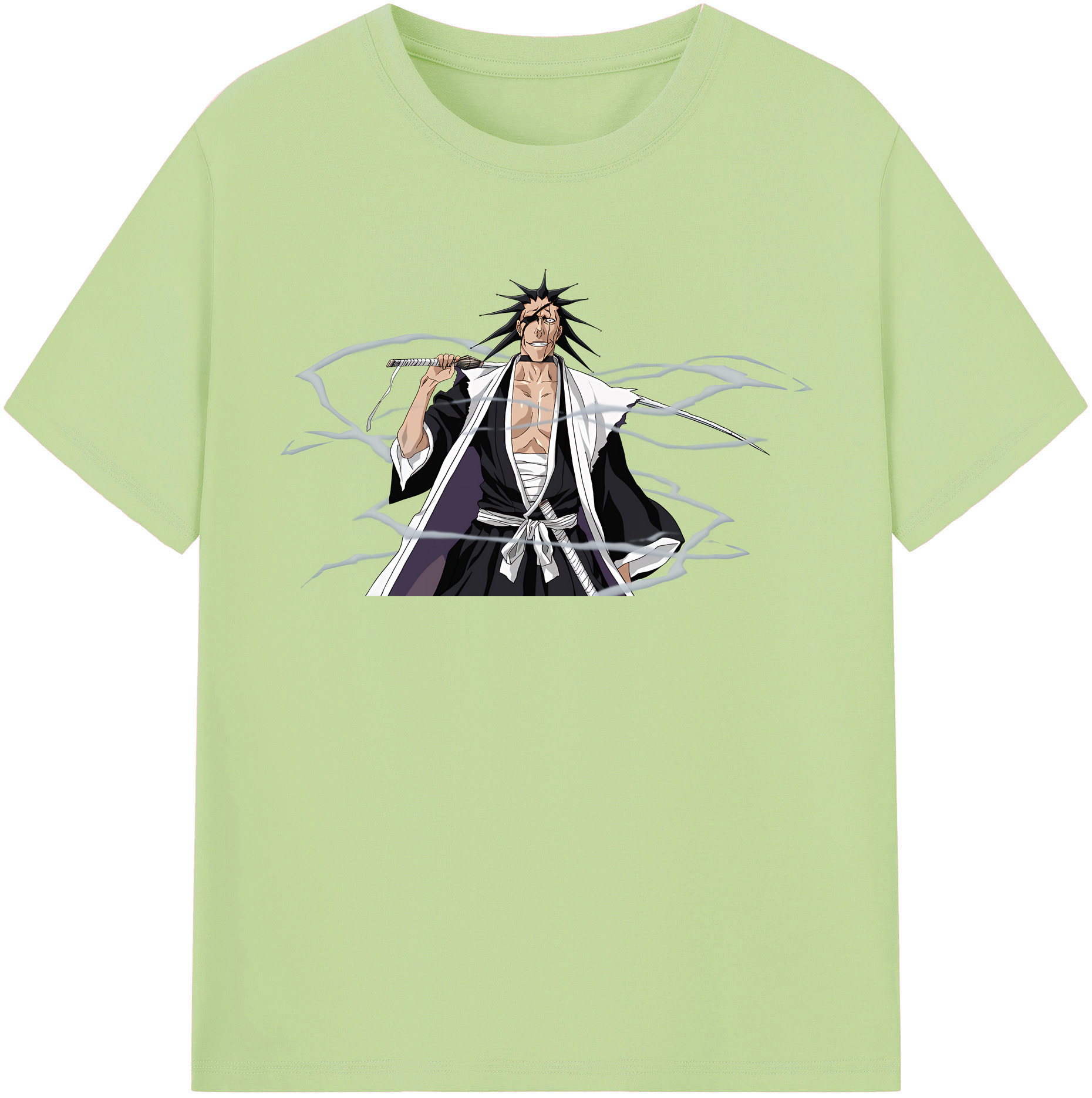 （画像用） ブリーチ ざらき けんぱち BLEACH Zaraki Kenpachi 綿100％半袖Tシャツ（フロントプリント）